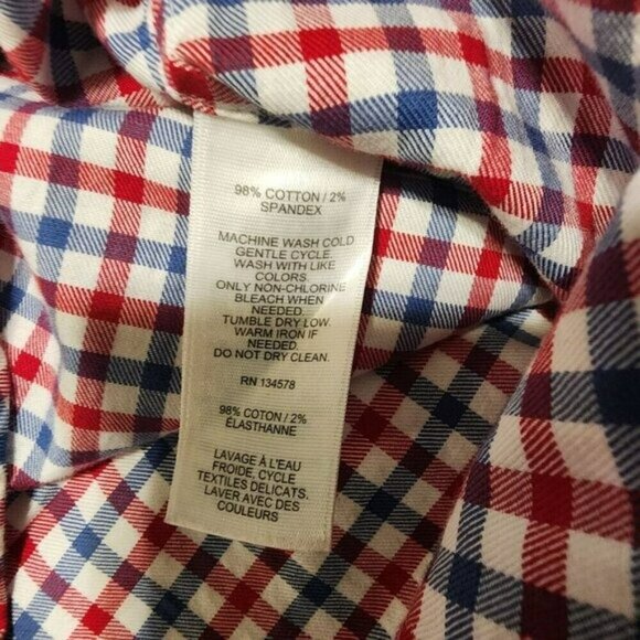 Vineyard Vines Men sz M red blue check whale button down shirt classic fit - Picture 9 of 10